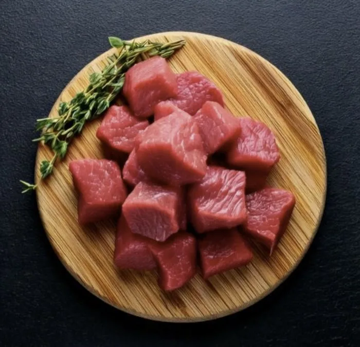 Boneless halal beef cubes